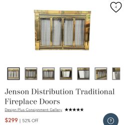Vintage Brass Fireplace Doors