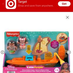 New in box Disney princess fisher price Little people Moana and Maui’s canoe 