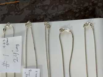 925 Sterling Silver Chain, Let Me Know Which One Do You Like By Number,24"And 22" Long