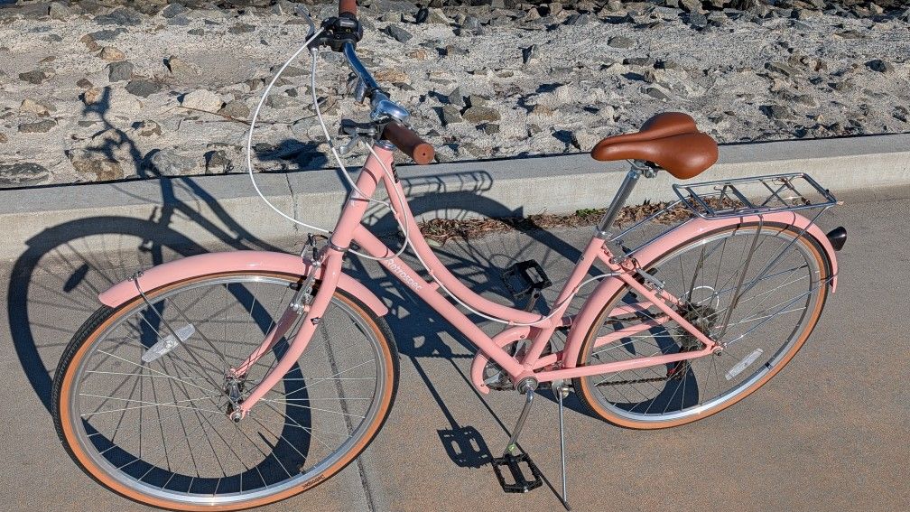 Ladies Hybrid Bike Retrospec 7 Speed Pink Women's Bicycle