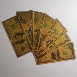 Gold Coated Dollar Bills