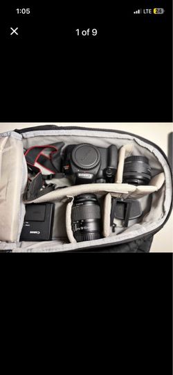 Canon EOS Rebel T6 DSLR Camera with 18-55mm and 75-300mm Lenses