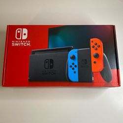 Nintendo Switch with Neon Red and Neon Blue Joy-Con.  BRAND NEW!