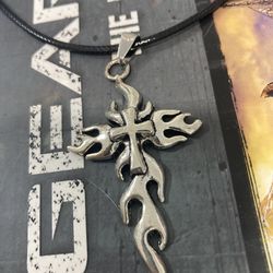 Flame Cross Necklace