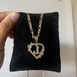 Letra J Corazón Heart Necklace Letter J
