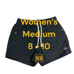 Womens Champion Medium 8 - 10 Shorts Gym Sport Drawstring 4 Pockets Pull On NWOT