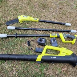 Ryobi 18v Pole Saw And Chainsaw 