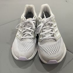 Adidas sneakers, size 8, beige and white