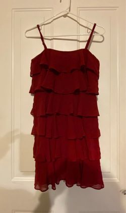 LOFT Ann Taylor multi tiered ruffled dress red Size 0 NWT