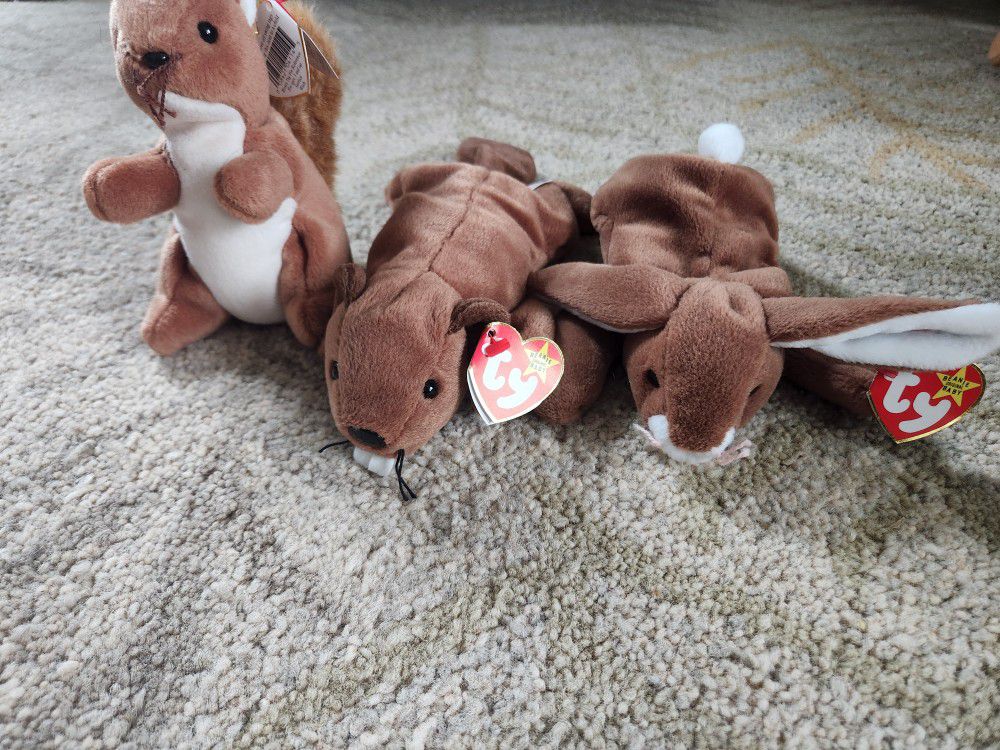 Beanie Babies - Lot of 3 Woodland Critters 