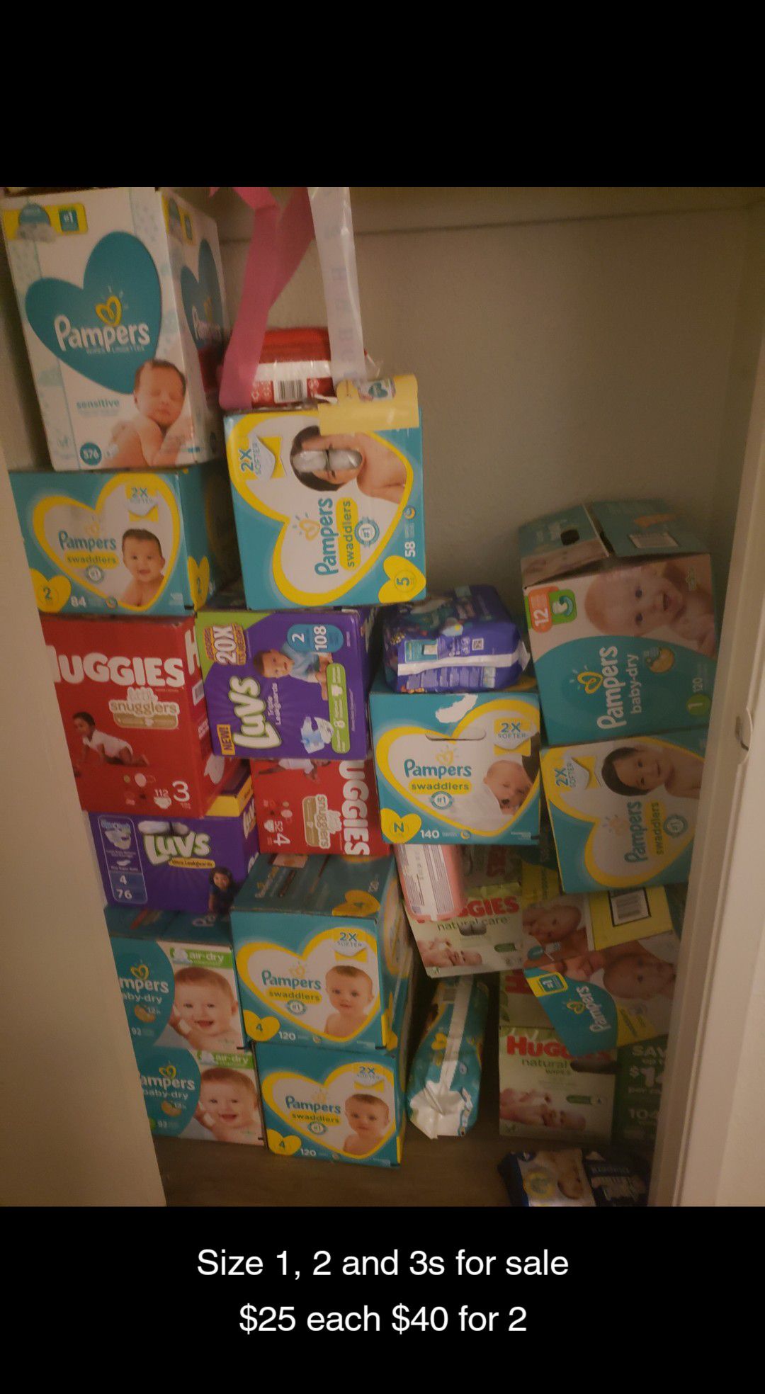 Diapers!!!! $25 for one $40 for 2
