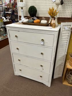 White Vintage Tall Dresser