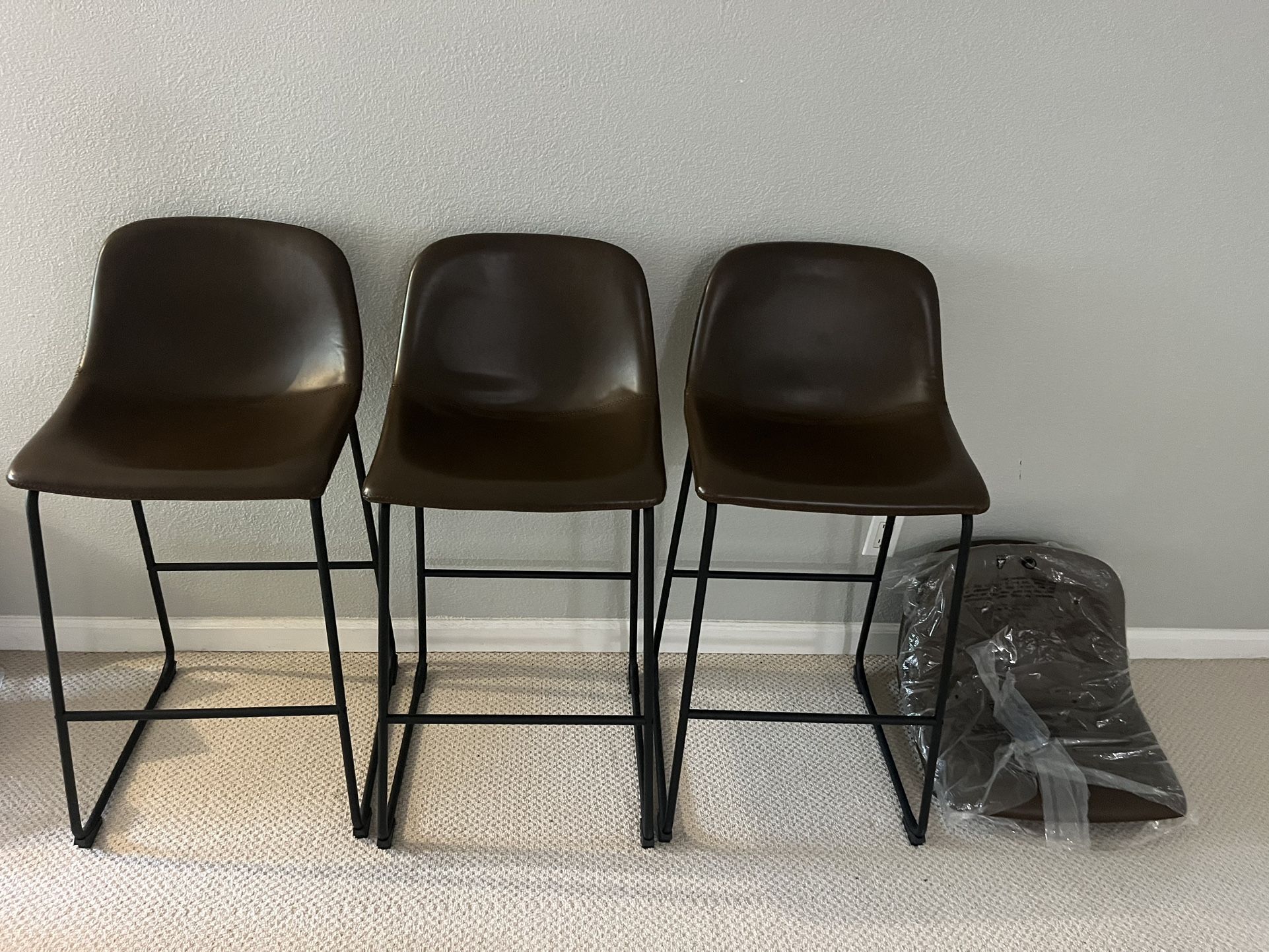 3 Bar Stools + 2 Replacement Seats