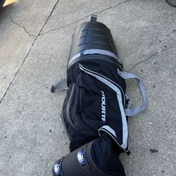 TOUR TREK Hard Top w/Soft Bottom Golf Travel Bag Black Gray Golf Suitcase Wheels