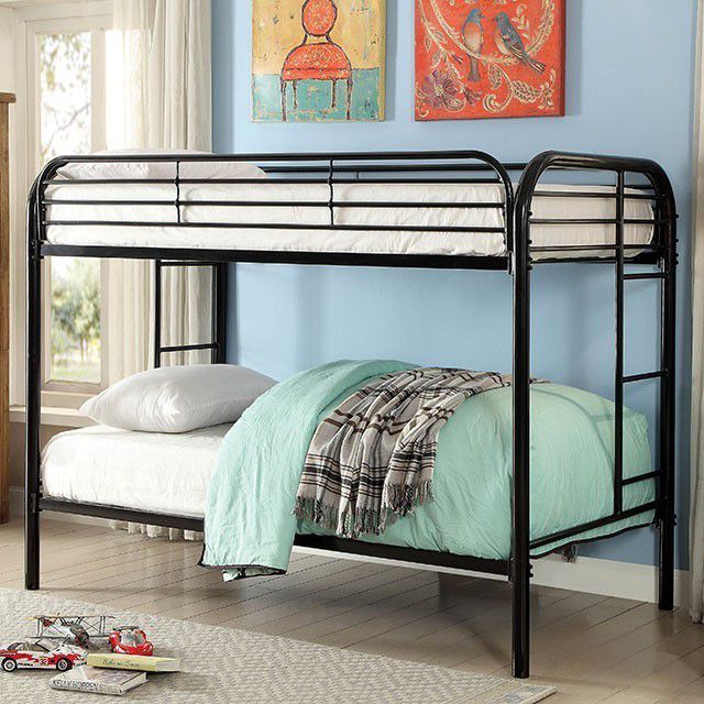 Brand New TWIN/TWIN BUNK BED  Black Metal Bunk Bed 