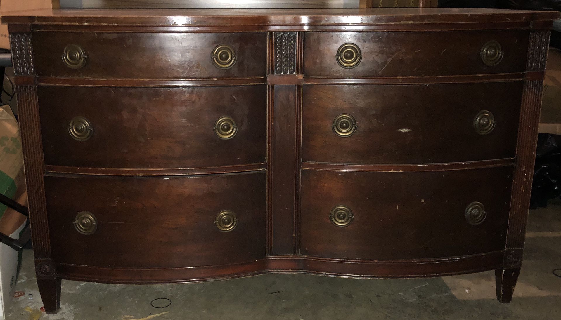 Antique 6 Cherry Wood draw dresser