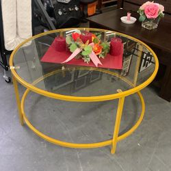 Round Glass Coffee Table / Mesa De Vidrio Redonda 
