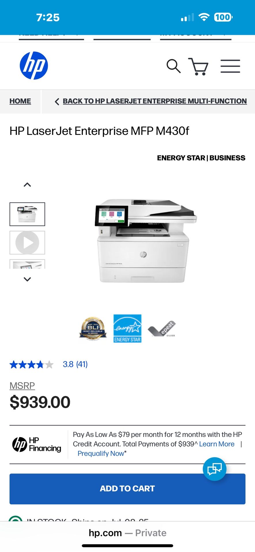 HP MFP M430f