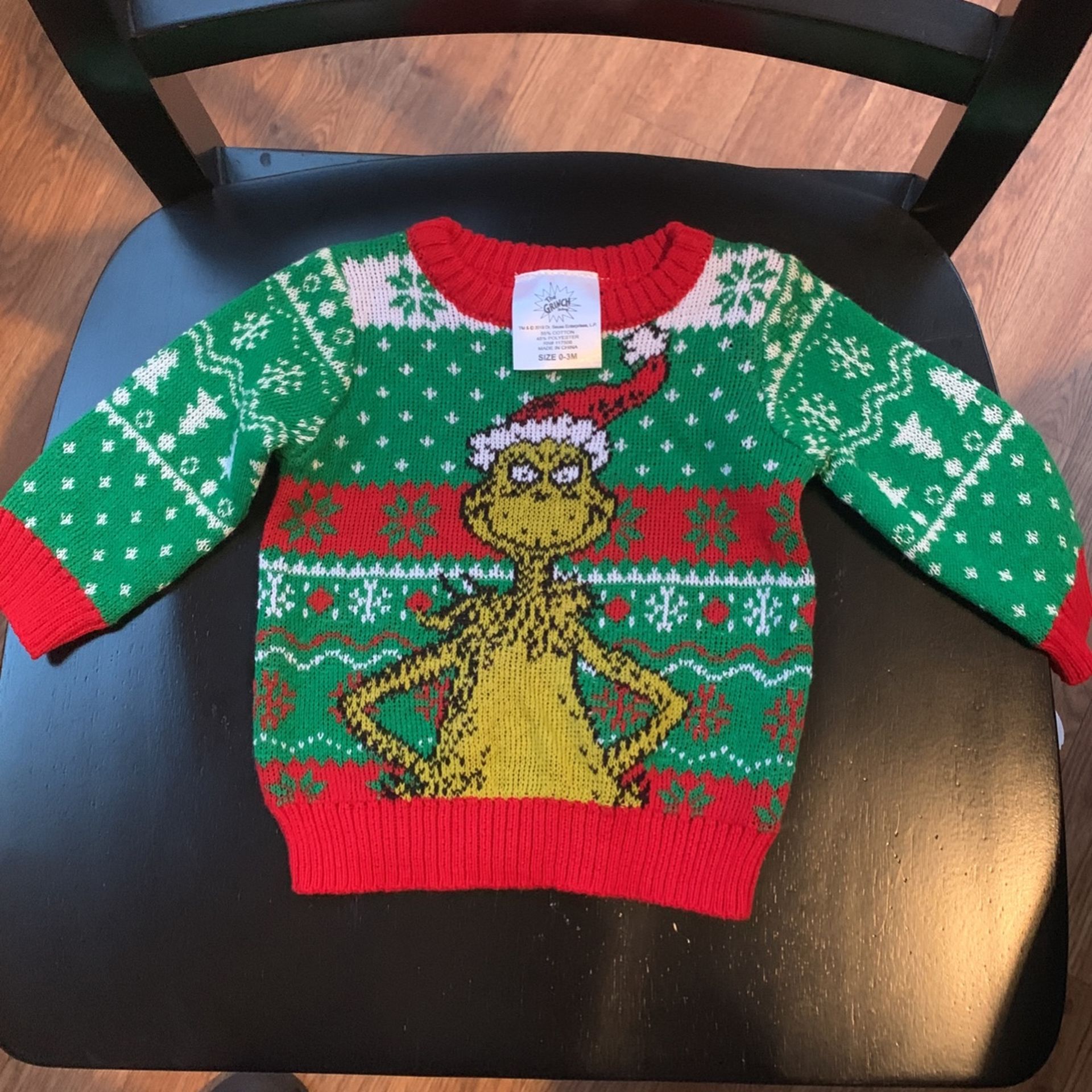Grinch Christmas Sweater 3 Months