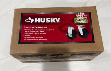Husky. 5 in. Caster Kit for Ready-to-Assemble Steel Garage Base Cabinets