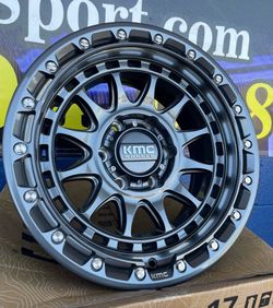 17” KMC 556 Wheels  17x8.5” Rims Size  Gunmetal Finish