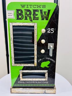 Halloween Witch's Brew Caldron Batches Vending Machine Display Mug Cabinet NEW