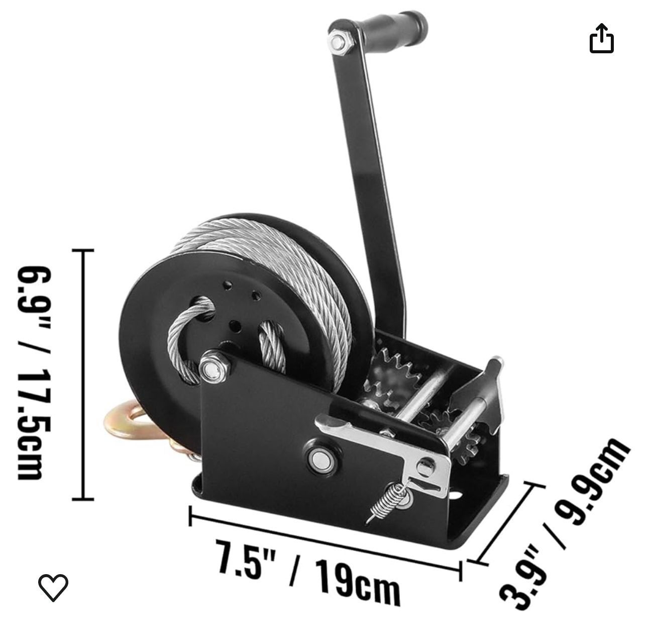 Rope Crank, 3500 LBS Capacity Heavy Duty Hand Winch for Sale in Buena