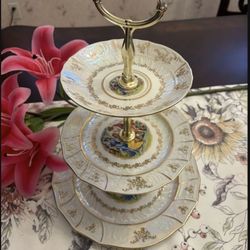 Antique Three-tier Serving Plate 
