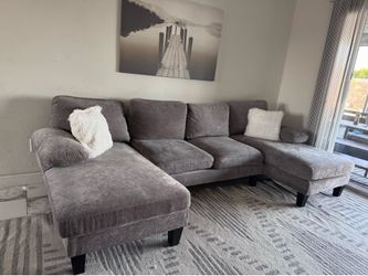 Gray sectional sofa couch sala
