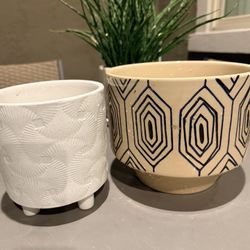 Set of 2 Ceramic Plant Pots - $13 both 