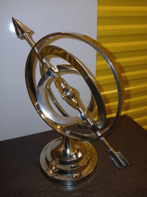 Vintage Armillary Sphere Silver/Pewter Color Globe