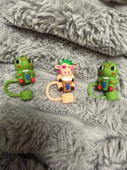 Dutch Bros Dino and Berry Cow Straw Toppers