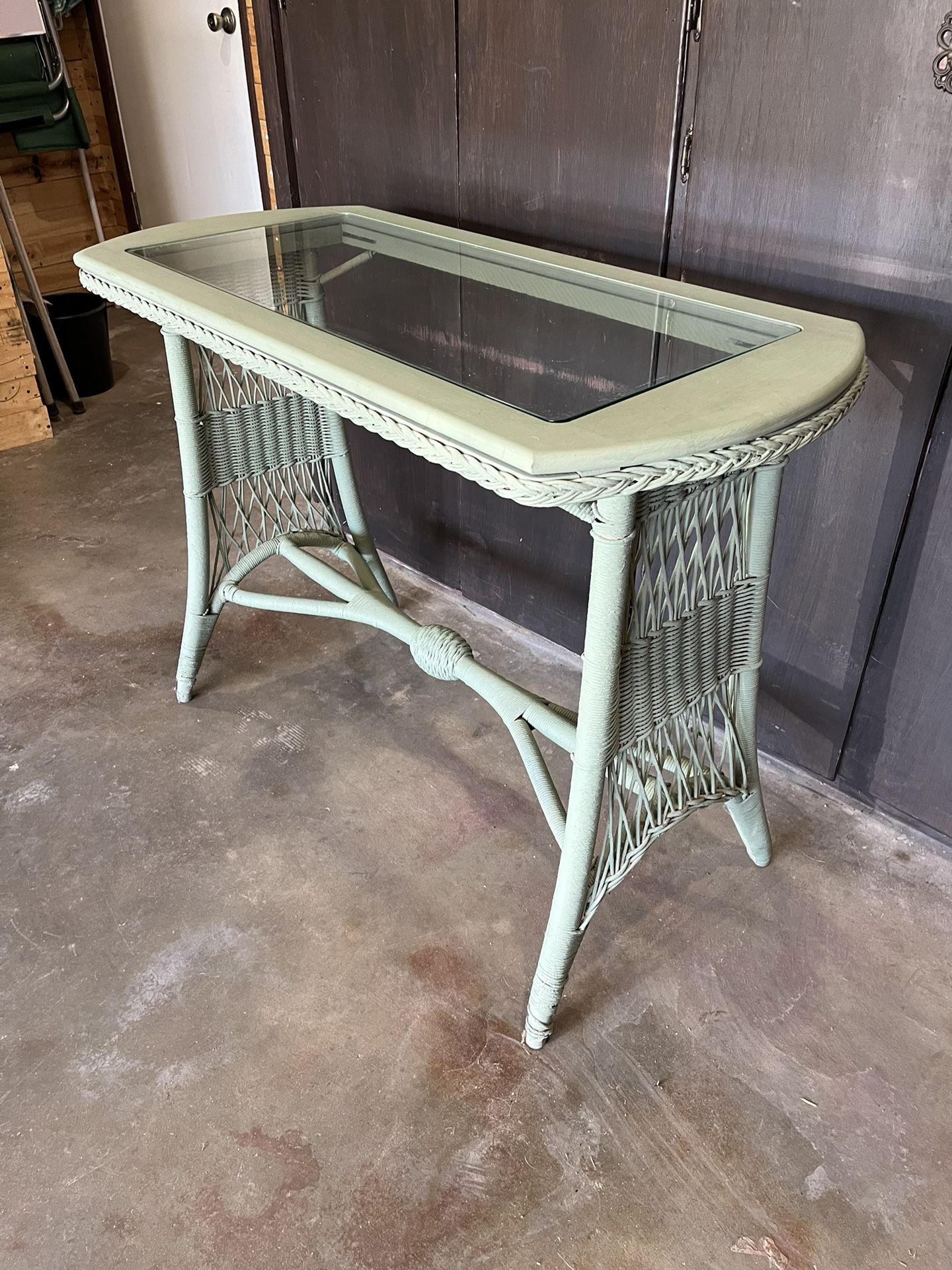 Wicker Console Table