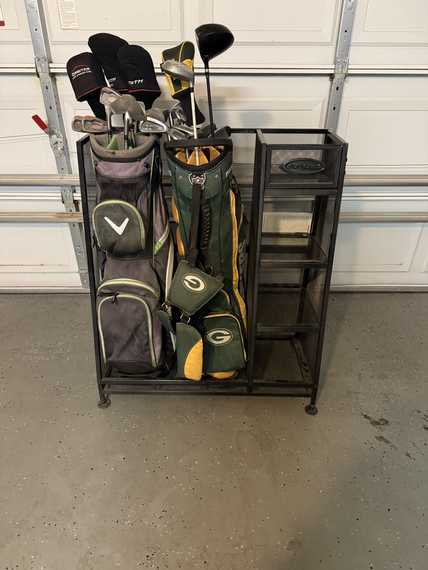****Read Description****Metal Suncoast 2 Bag Golf Rack+Many Extras-Golf Clubs Not Included-$115 Obo