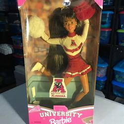 University Barbie Cheerleader Doll Alabama Crimson Tide 1996