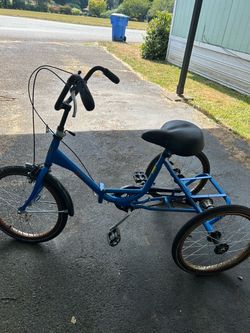 Blue Adult Tricycle Three-Wheel Bike