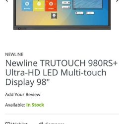 Newline Trutouch Touchscreen 98 Inches!!!