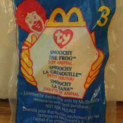 Mcdonald's Ty Teenie Beanie Baby Smoochy The Frog #3 McDonalds Happy Meal Toy 1999 Sealed. Message me anytime if interested will send more pictures or