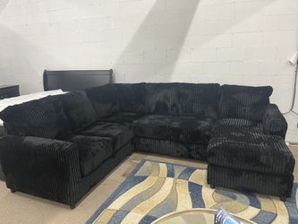 Black Corduroy Sectional 
