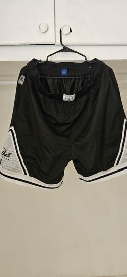 NBA Basketball Shorts Black and White Mesh SIZE  XL