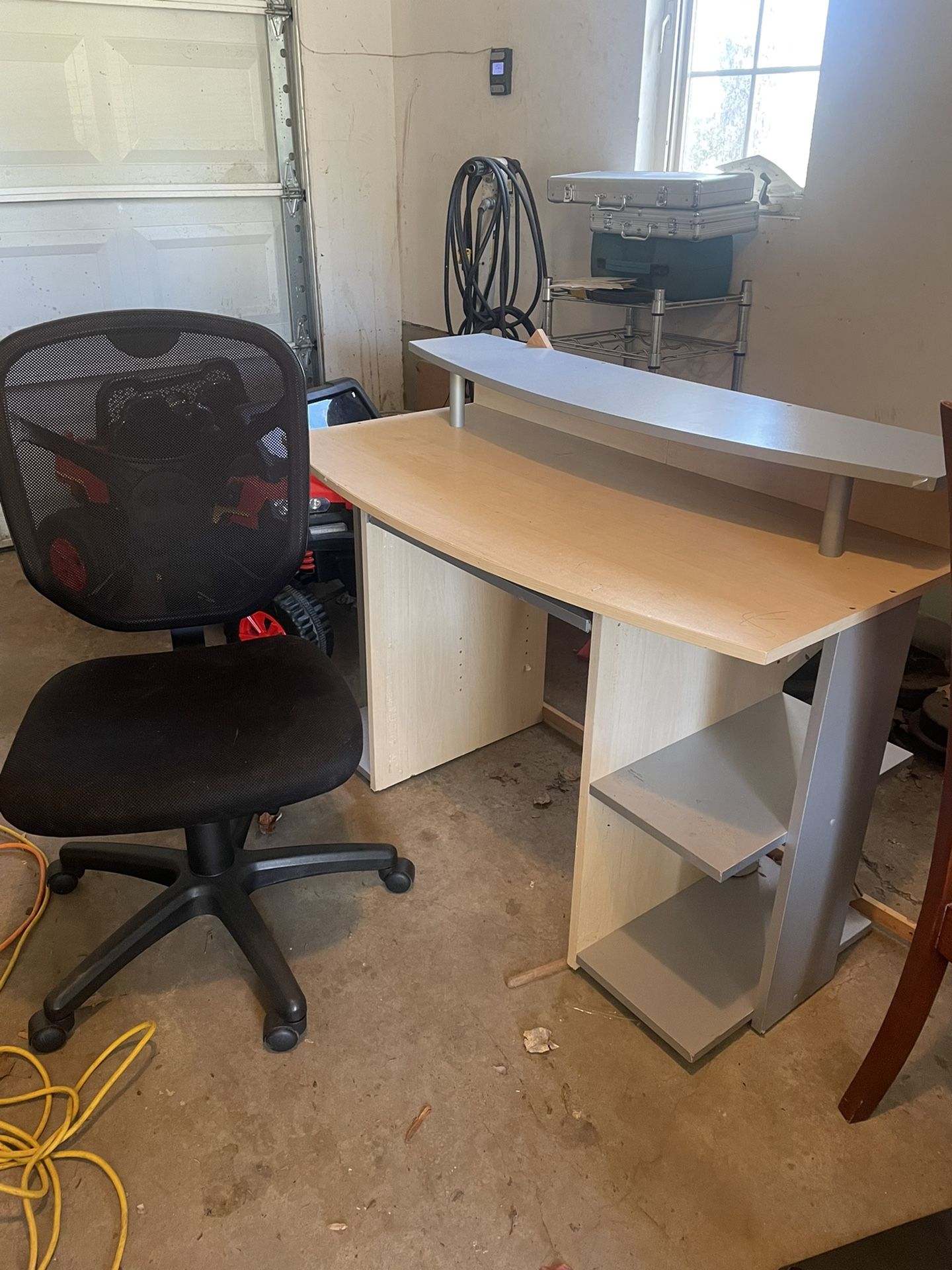 Two Tier Desk And Office Chair