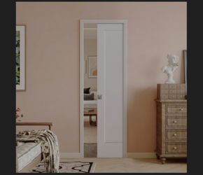 Barnsmith 24in x 80in 1-Panel White Paintable Sliding Pocket Door