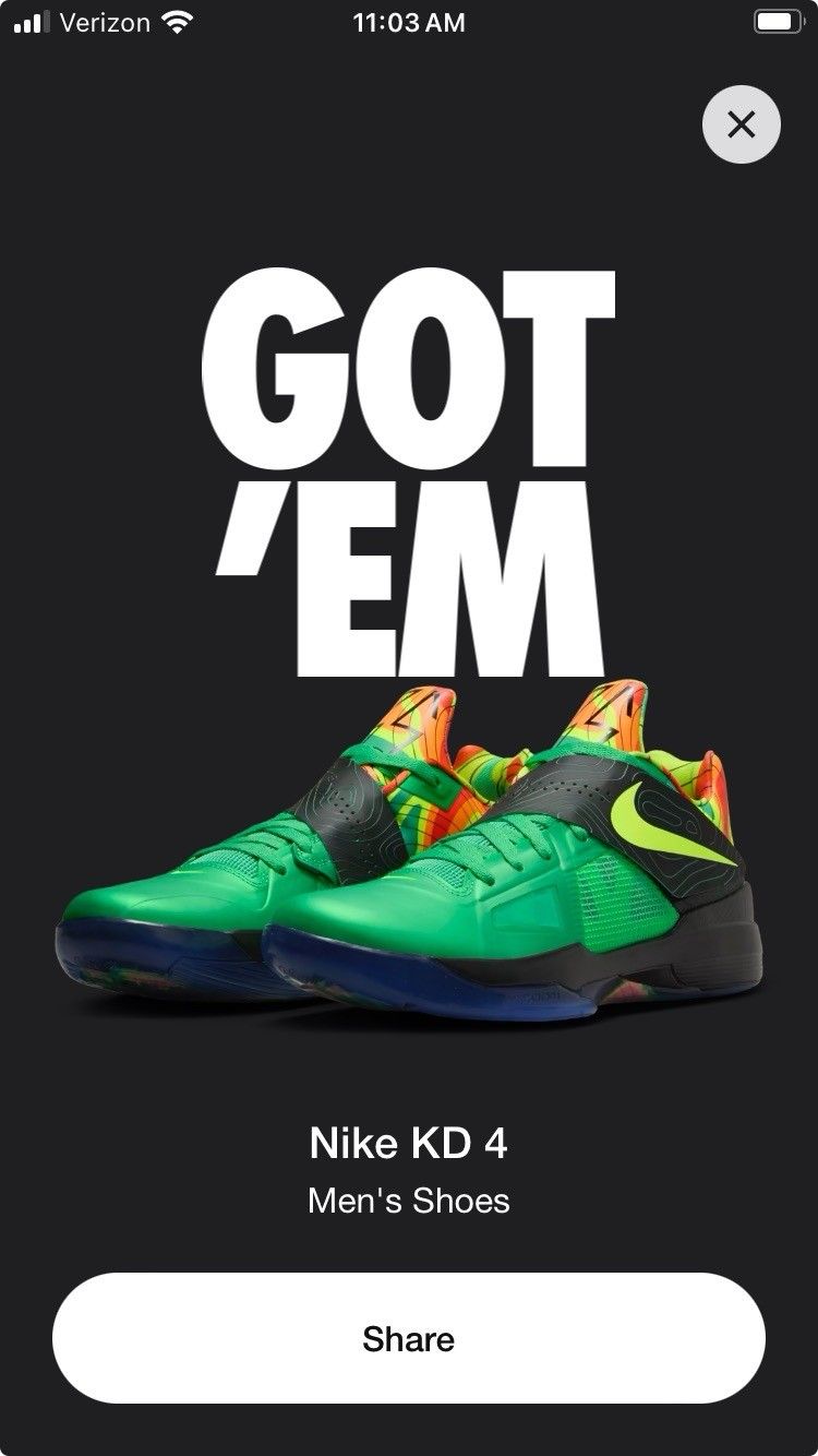 Lush Kd Weatherman T Shirt Size 10 Nike KD Weatherman Lush