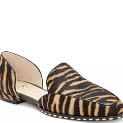 Vince Camuto Women's Rendolen 3 Tiger Print Calf Hair D'Orsay Flats New (No Box)
