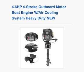 4.6HP 4-Stroke Outboard Motor Boat Engine W/Air Cooling System Heavy Duty NEW