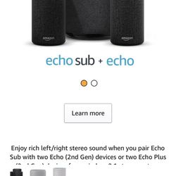 Echo surround sound with two generation speakers and sub