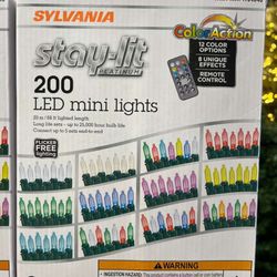 Sylvania Stay-Lit Color Action 200 LED Mini Lights with Remote Control 66-feet