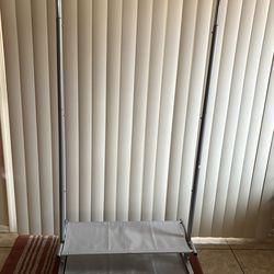 Rolling Garment Rack & 2 storage bins/ ottomans