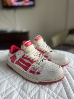 Red and white amiri sneakers size 9
