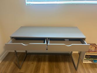 Grey writing desk